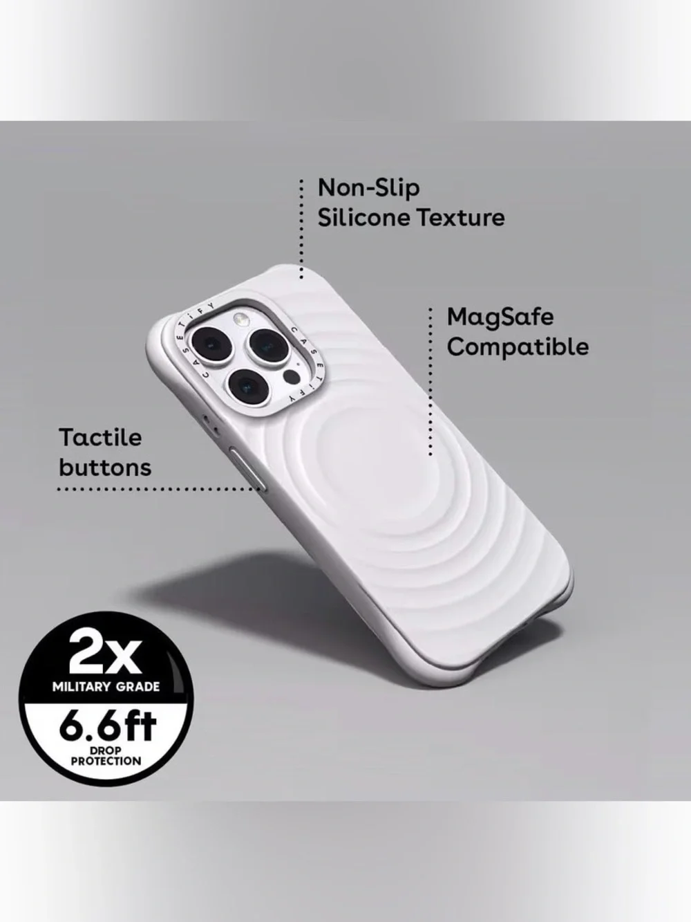 CASETiFY for iPhone 15 Pro Max Case - Ripple Compatible with MagSafe Black